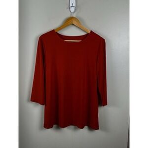 SUSAN‎ GRAVER Essentials Women's Sz M Liquid Knit Red Top Valentines Day